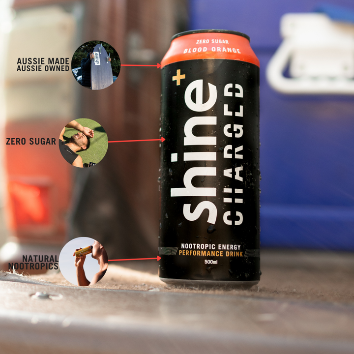 Shine Charged Nootropic Energy Drink - Blood Orange 12 x 500ml