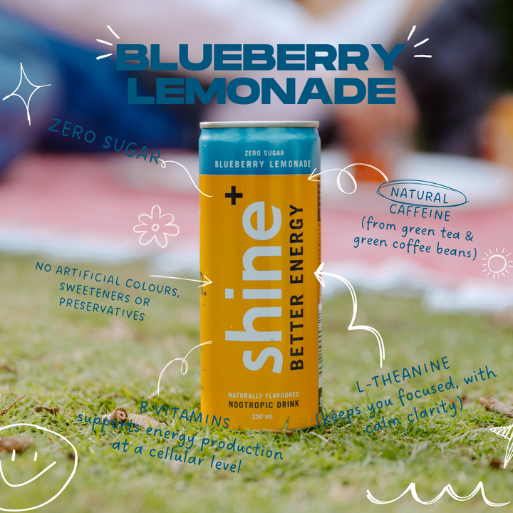 Shine Nootropic Energy Drink - Blueberry Lemonade 24 x 250ml