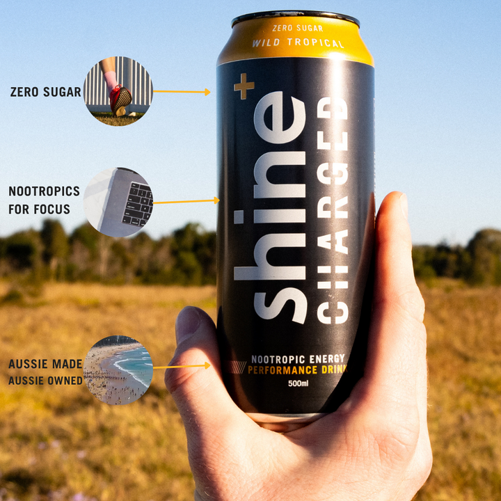 Shine Charged Nootropic Energy Drink - Wild Tropical 12 x 500ml