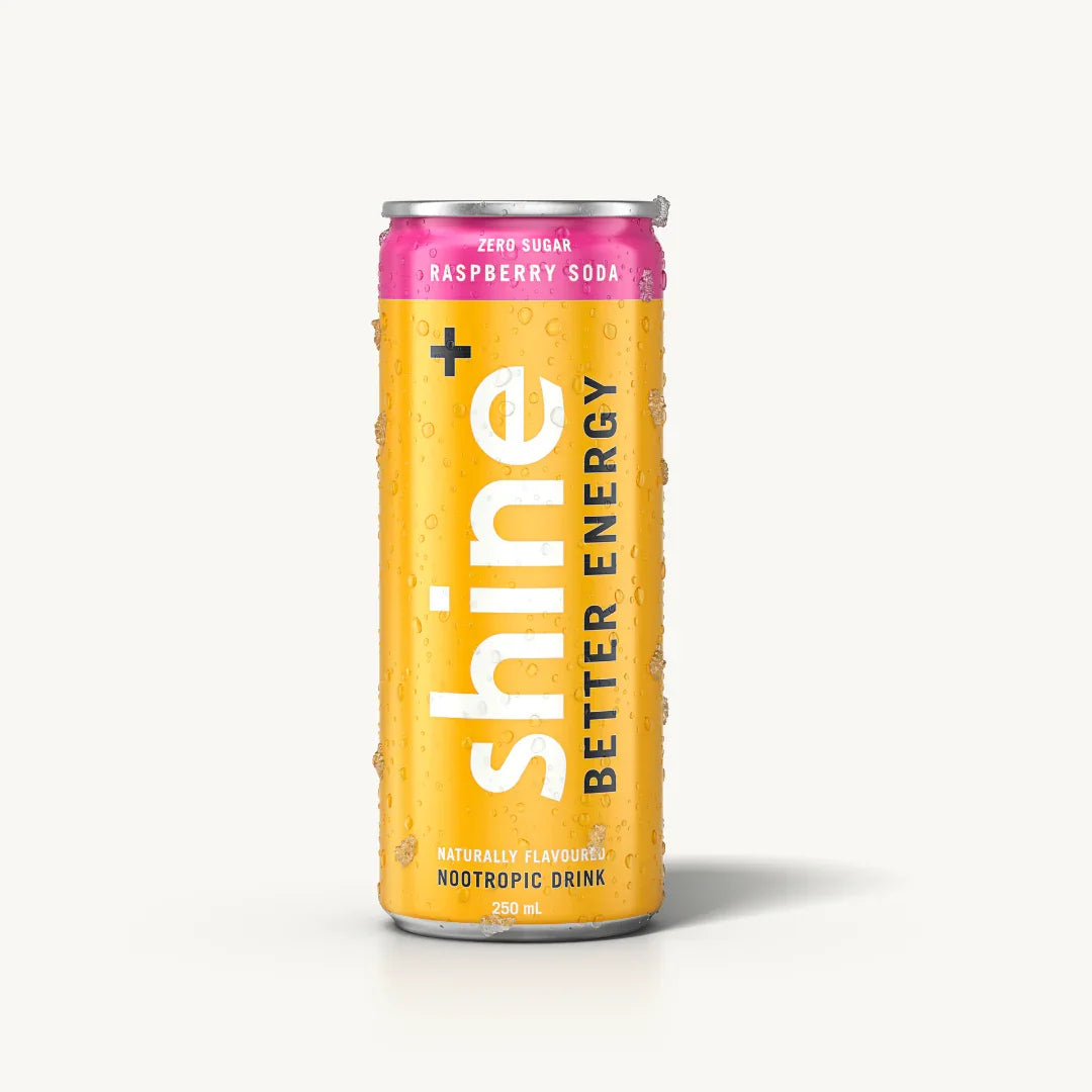 Shine Nootropic Energy Drink - Raspberry Soda 24 x 250ml – Shine+ Drink