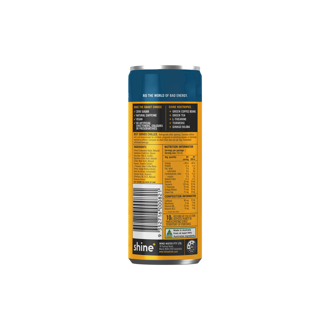 Shine+ Blueberry Lemonade 250ml 4 Pack x 6