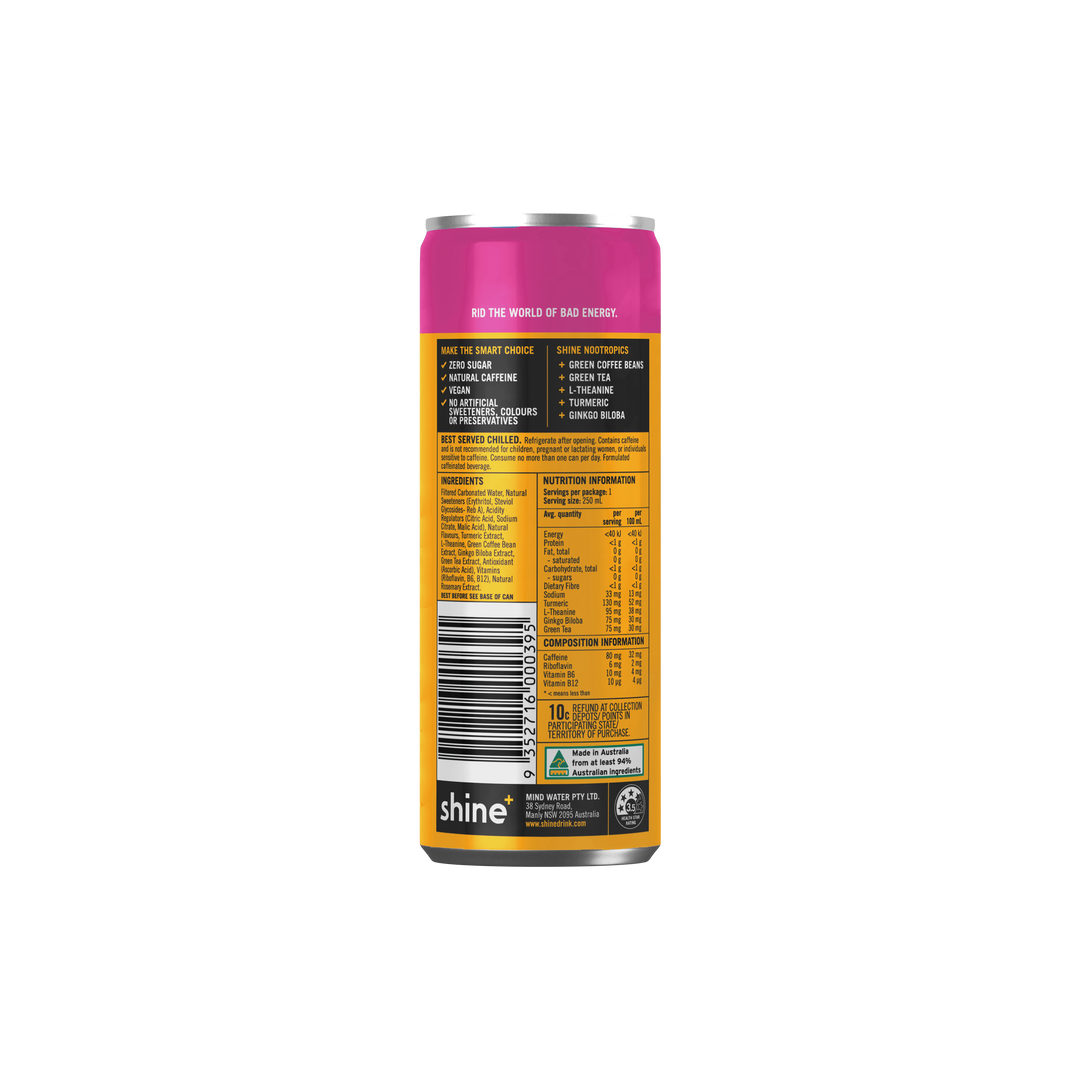 Shine+ Raspberry Soda 250ml x 24